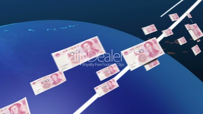 Yuan of the world moving to China(china money)
