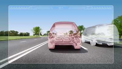 Automobile Technology. Road Lane alert .automotive