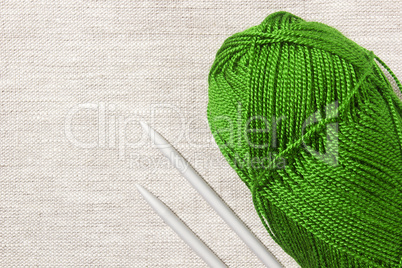 Green thread and needles