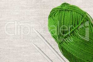 Green thread and needles