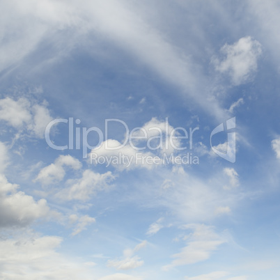 cirrus clouds in the blue sky