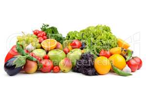 fruits and vegetables isolated on a white background