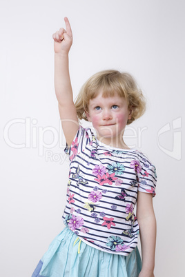 Young girl at hand signals