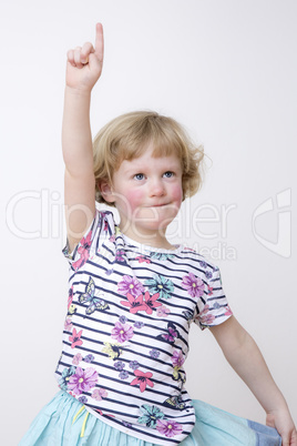 Young girl at hand signals