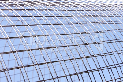 Metal grid shines in sunlight