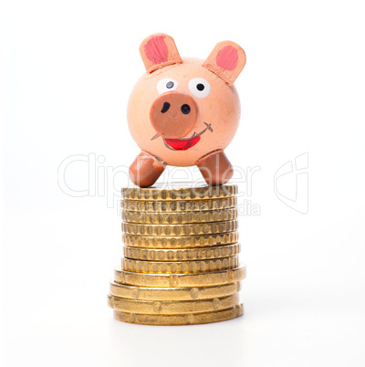 Pig on coins