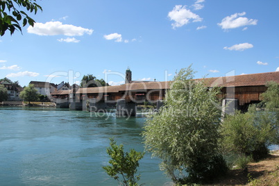 Holzbrücke über den Hochrhein bei Bad Säckingen