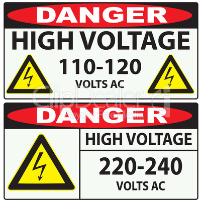 High voltage Danger
