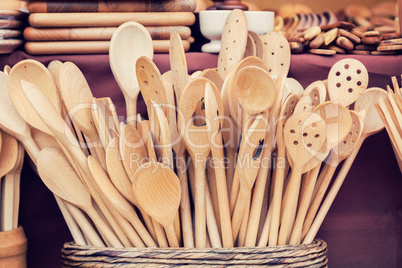 Handmade wooden kitchen utensils