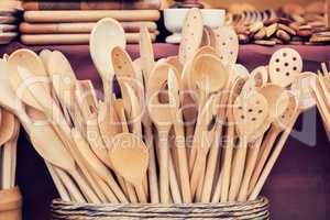 Handmade wooden kitchen utensils