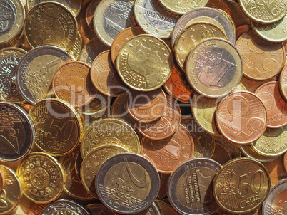 Many Euro coins