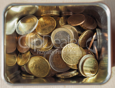 Many Euro coins