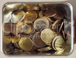 Many Euro coins