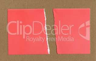 Red Torn paper pieces