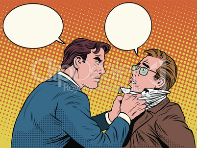 Conflict men fight quarrel businessman