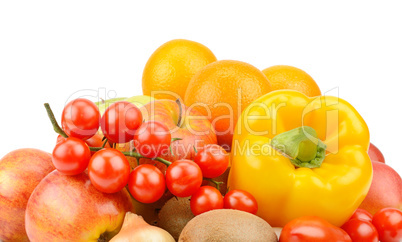 fruits and vegetables isolated on white background