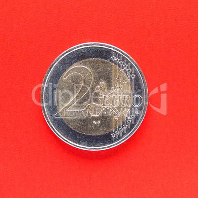 Two Euro coin money