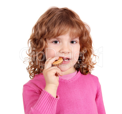 little girl eat cake