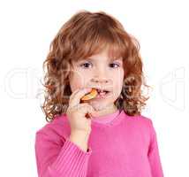 little girl eat cake