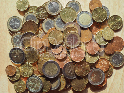 Many Euro coins