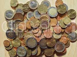 Many Euro coins