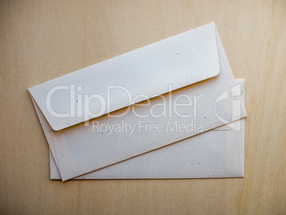 Letter envelope on wood table