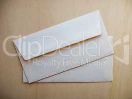 Letter envelope on wood table