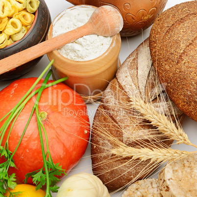 grain products and vegetables