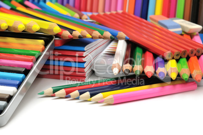 collection colored pencils