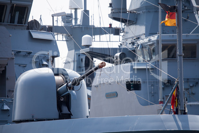 cannon on a german navy frigate