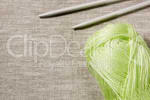 Yarn and knitting needles