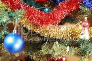 toys on green christmas fir