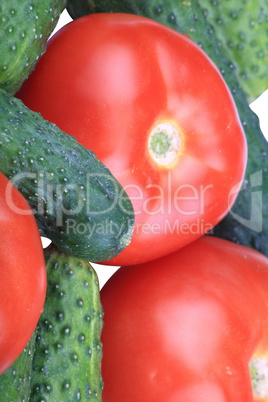 cucumber and  tomato