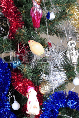 toys on green christmas fir toys on green christmas fir
