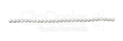 string of white beads isolated on white background