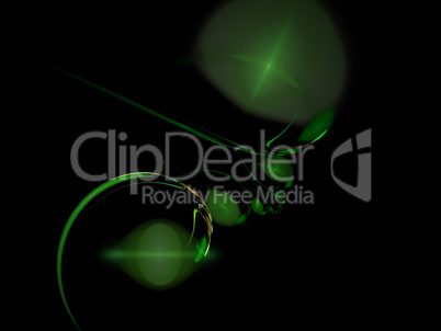 image of one Digital Fractal on Black Color