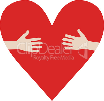 Heart In Hands hug vector donation encourage illustration