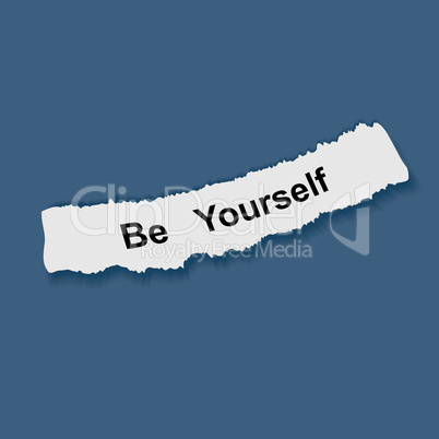 Text be yourself on note paper vector illustration