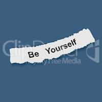 Text be yourself on note paper vector illustration