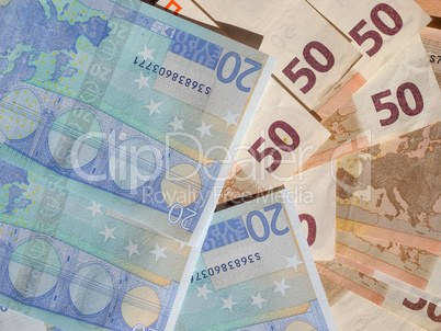 Fifty and Twenty Euro notes