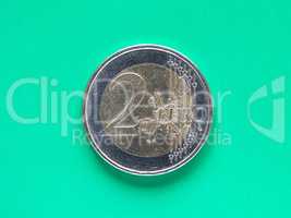 Two Euro coin money