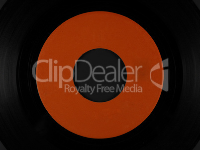 Vinyl on a phonograph rubber platter mat