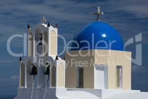 Kirche in Fira, Santorin, Griechenland