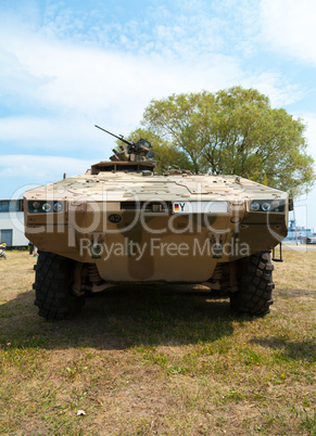 front of a german armored personnel carrier  gtk boxer