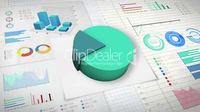 20 percent Pie chart with various economic finances graph version 2.(no text)