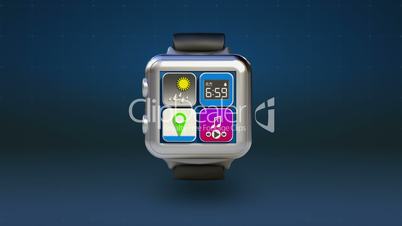 Use smart watch, Access Cloud computing service animation, Application into cloud (included Alpha)
