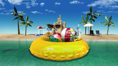 Enjoy holiday vacation in tropical beach concept(included alpha)