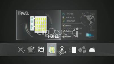 Hotel icon for travel contents.Digital display application.(included Alpha)