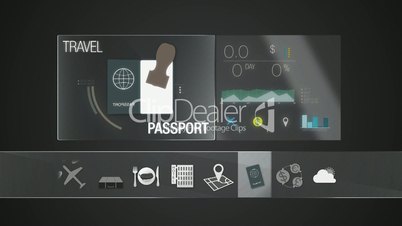 Passport icon for travel contents.Digital display application.(included Alpha)