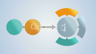 Circle diagram flow chart, 2 circle and main circle